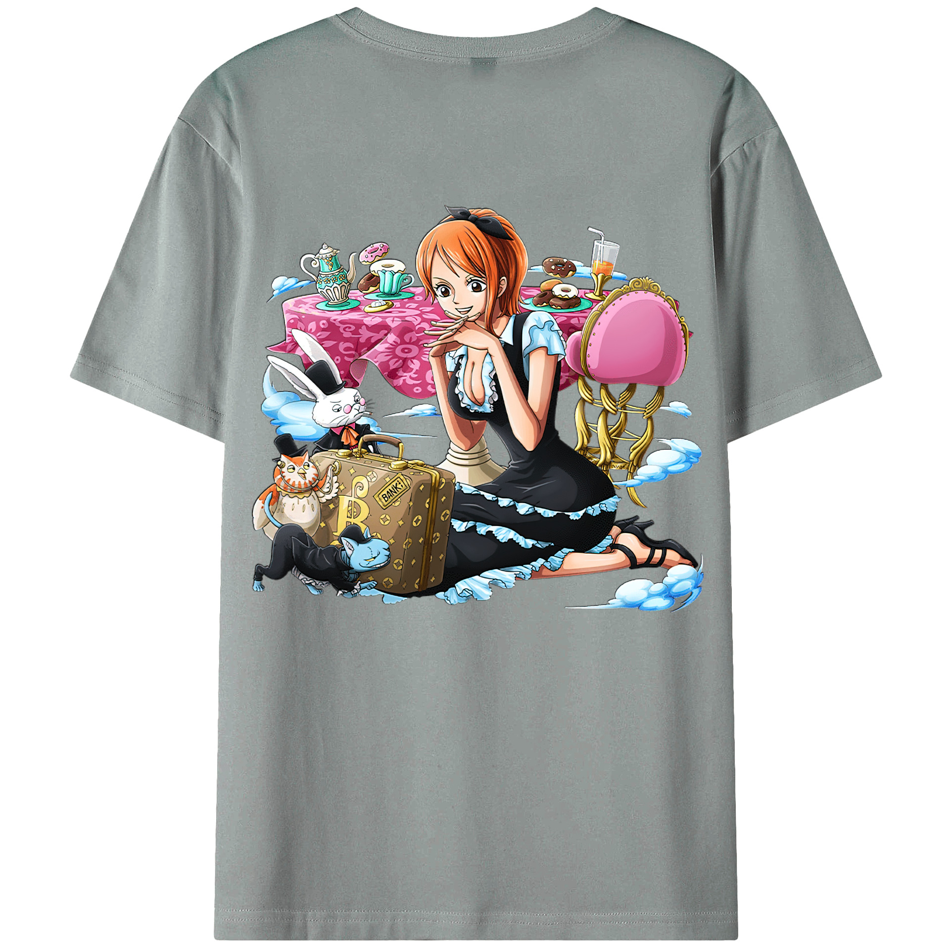 （画像用） ワンピース ナミ ONE PIECE Nami 綿100％ メンズ半袖Tシャツ（バックプリント） 通気性